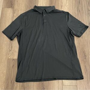 Quince Black Polo Shirt Collard‎ Short Sleeve Camp Mens XL